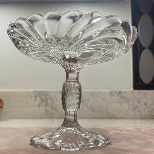 Crystal Pedestal Bowl Vintage Cambridge Glass Caprice 6.25” W Pristine Condition